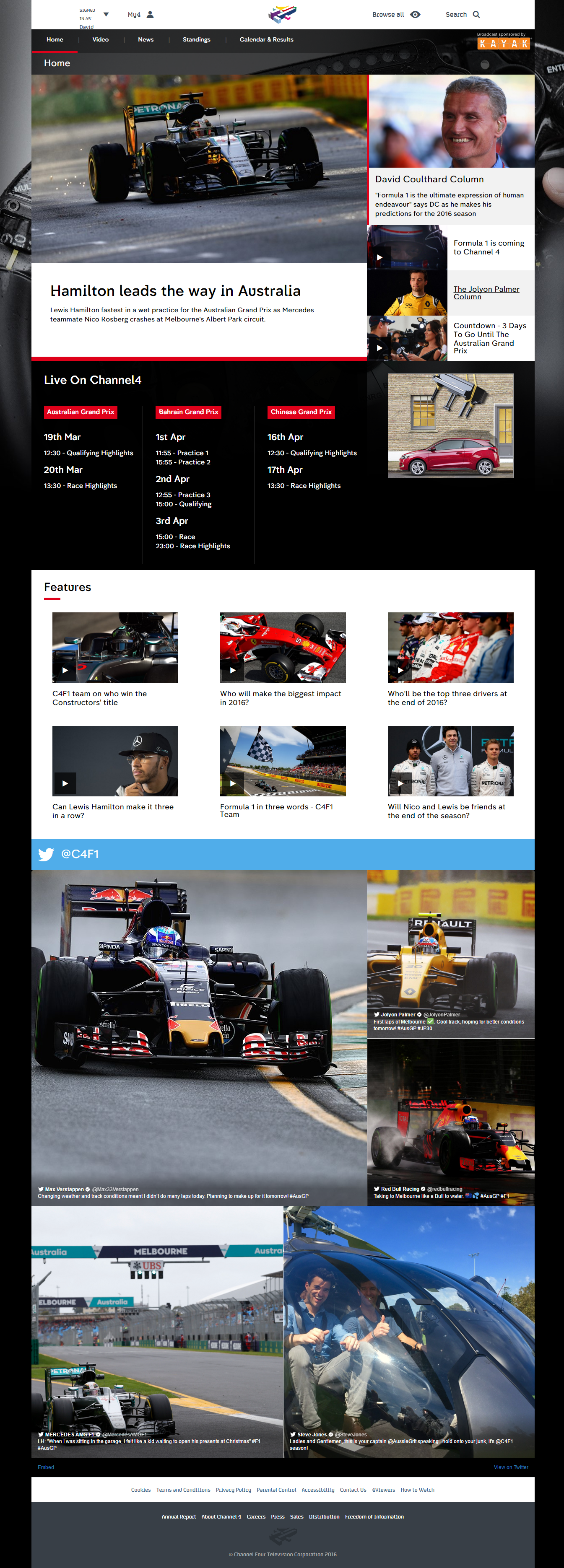 Channel 4 launches new Formula 1 website